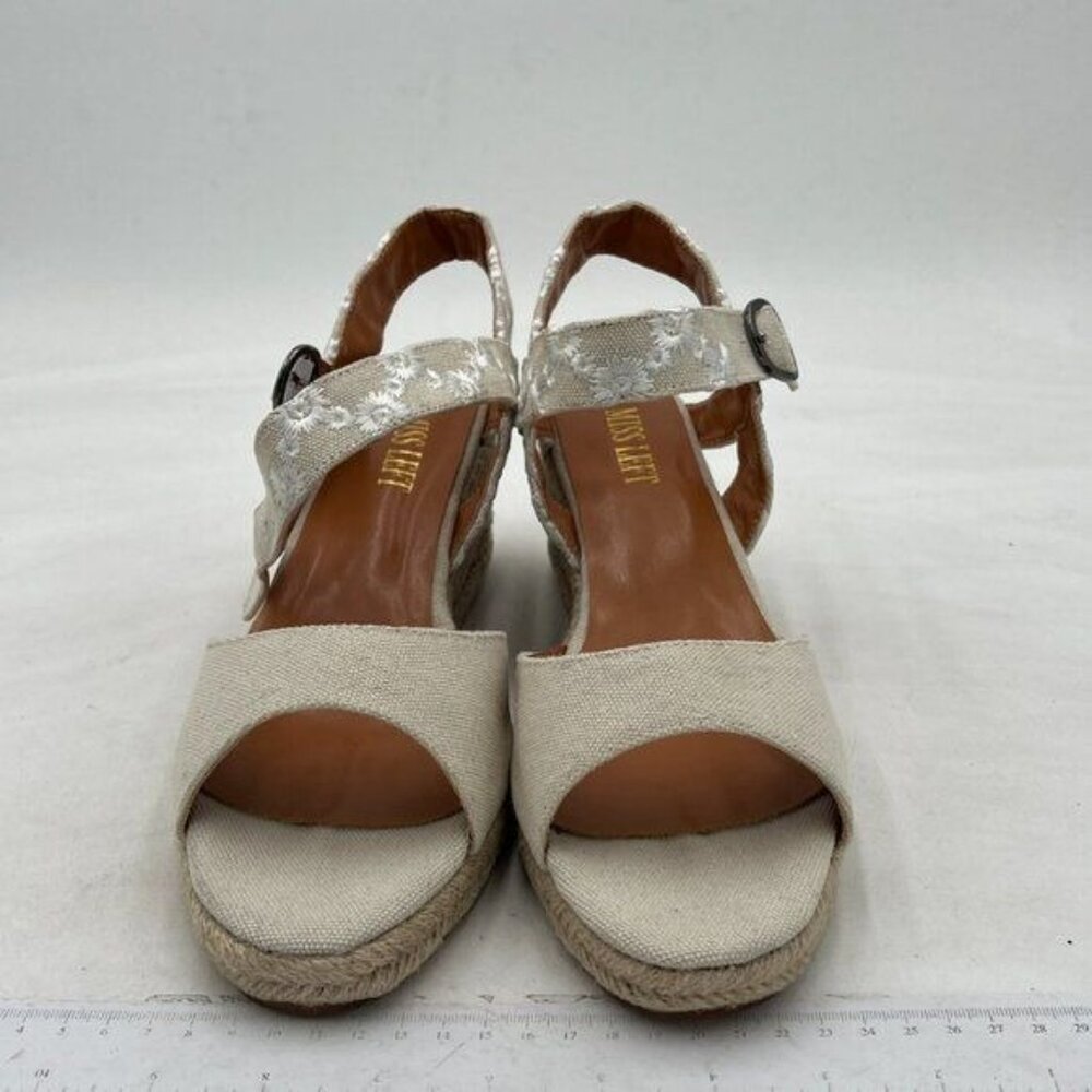 Miss Left White Platform Open Toe Espadrille Ankl… - image 3
